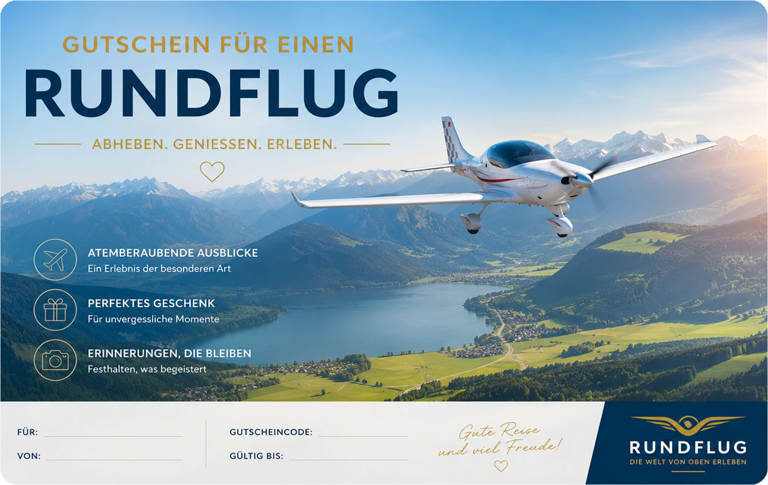 Beispiel-Gutschein: Rundflug über den Alpen